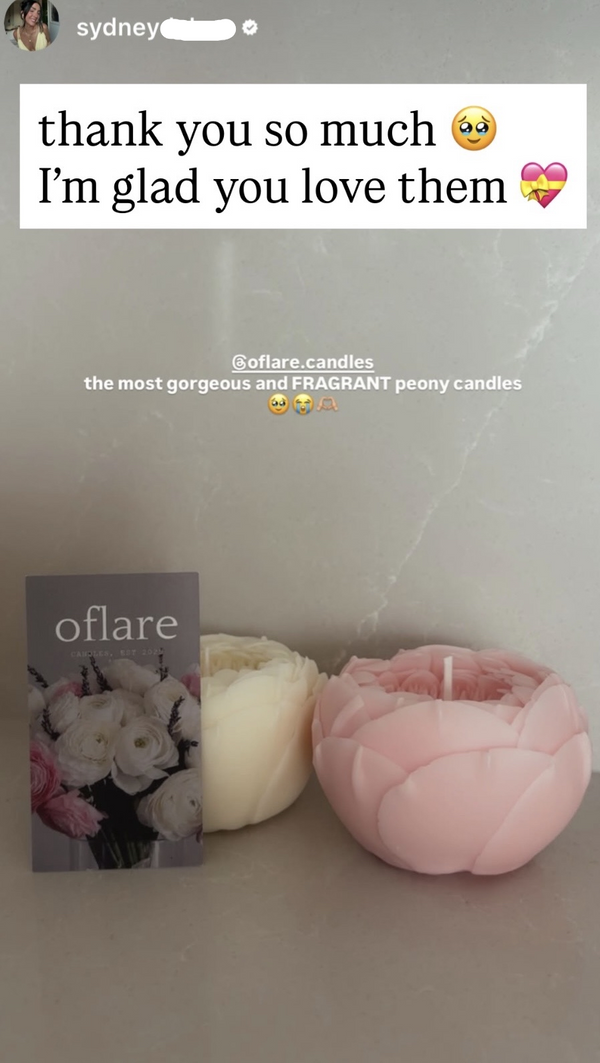 Instagram story featuring customer review