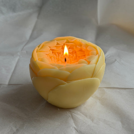 Butter Yellow Peony Candle