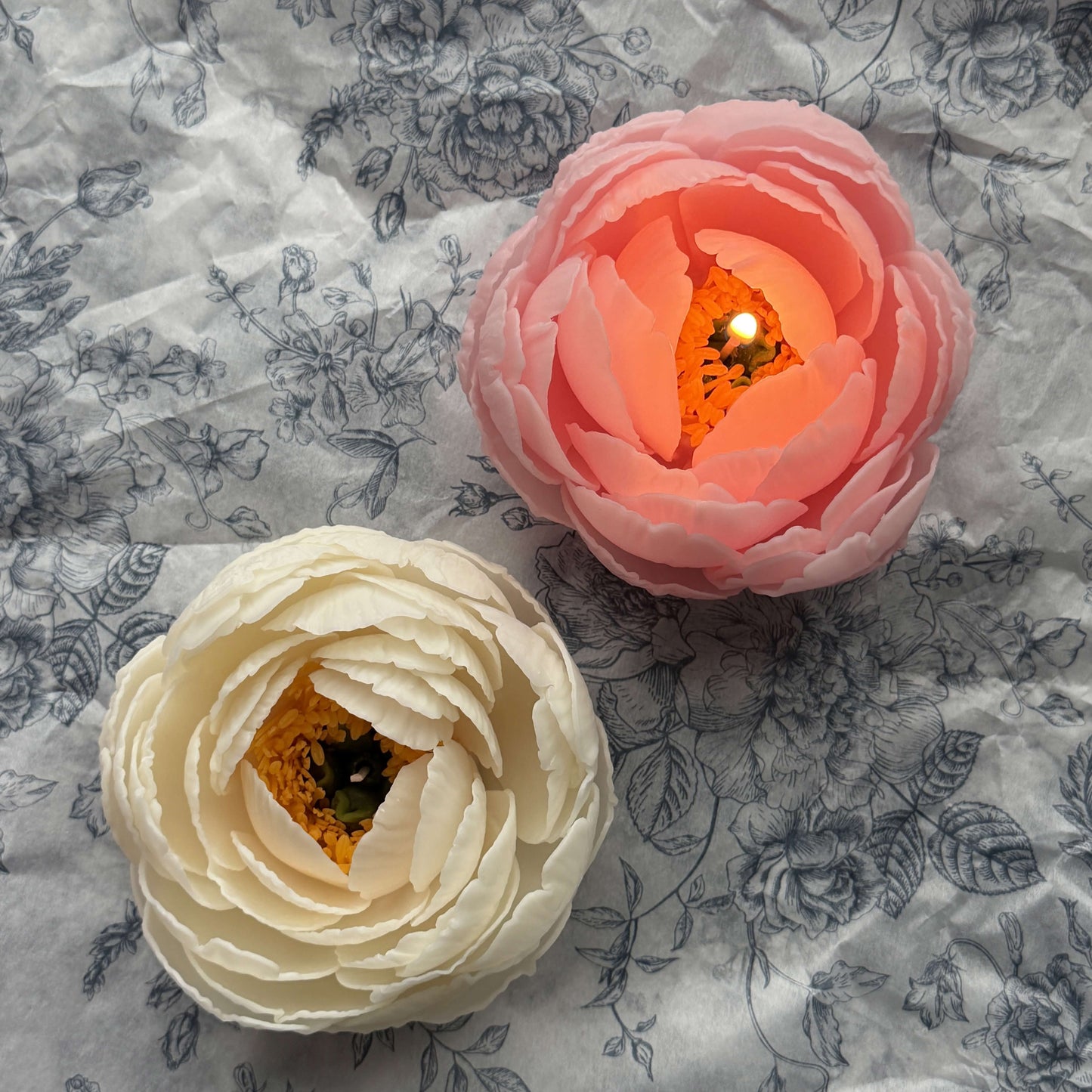 NEW Peony Bloom Flower Candle