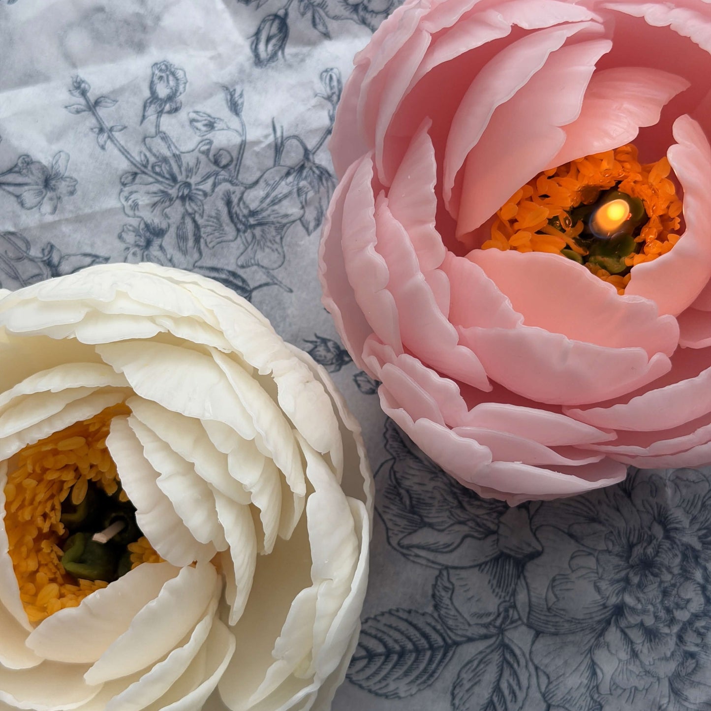 NEW Peony Bloom Flower Candle