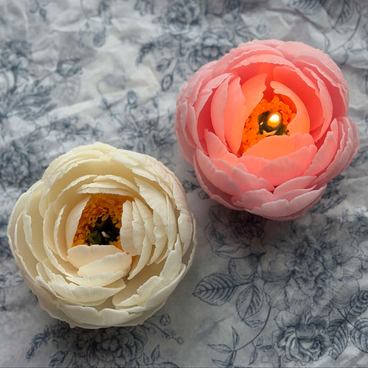 NEW Peony Bloom Flower Candle
