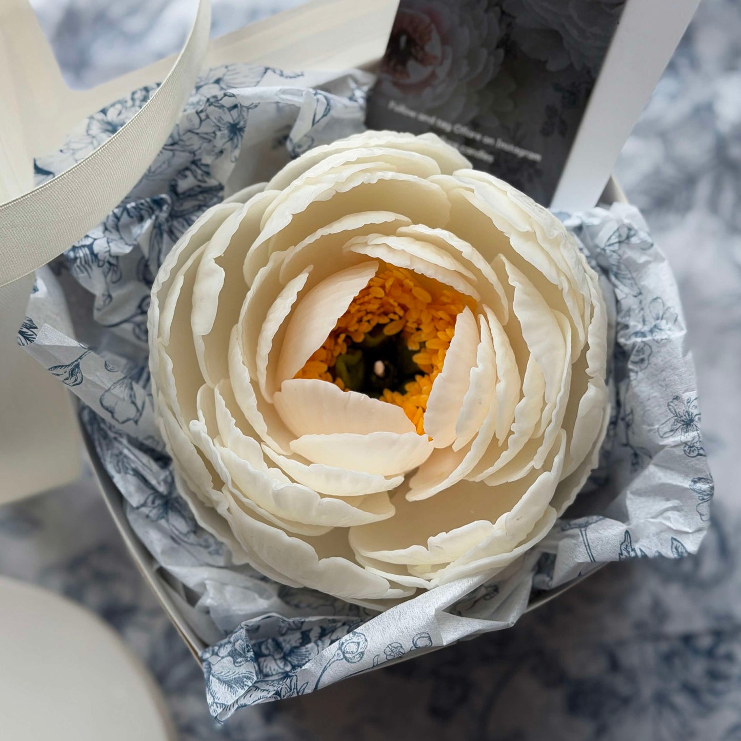 NEW Peony Bloom Flower Candle