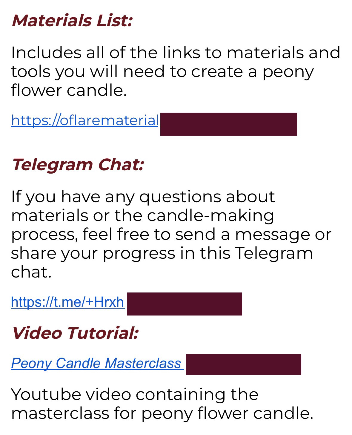 Rose Flower Candle Master Class (Digital File)